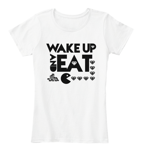 Wakeupandeat White áo T-Shirt Front