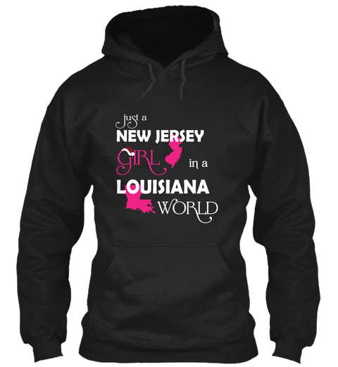 Just A New Jersey Girl In A Louisiana World Black áo T-Shirt Front