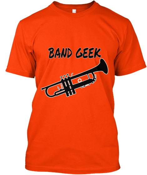 Band Geek Orange áo T-Shirt Front