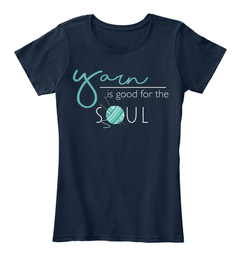 Yarn Is Good For The Soul New Navy áo T-Shirt Front