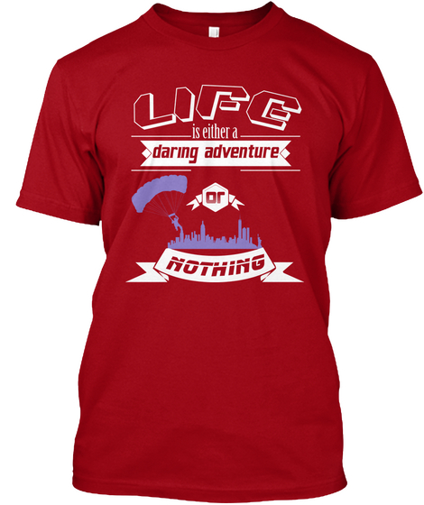 Skydiving Lover   Adventure Deep Red T-Shirt Front