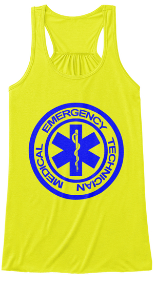 Medical Emergency Technician Neon Yellow Maglietta Front