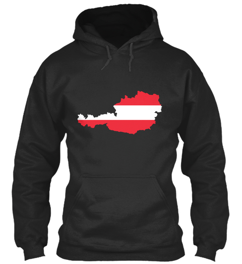 Austria Flag Jet Black Kaos Front