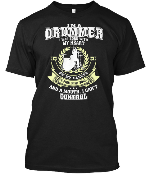 I'm Drummer Black áo T-Shirt Front