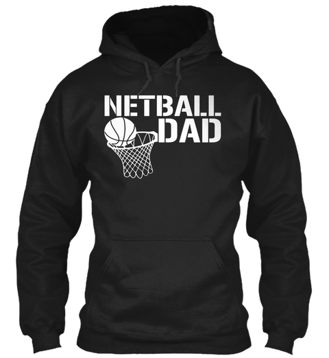 Netball Dad Black T-Shirt Front