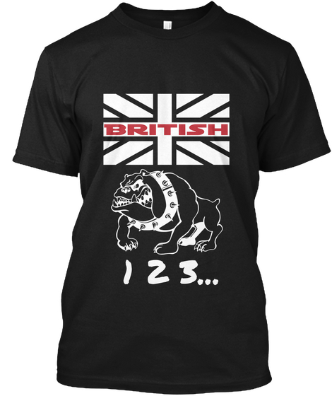 British 1 2 3... Black T-Shirt Front