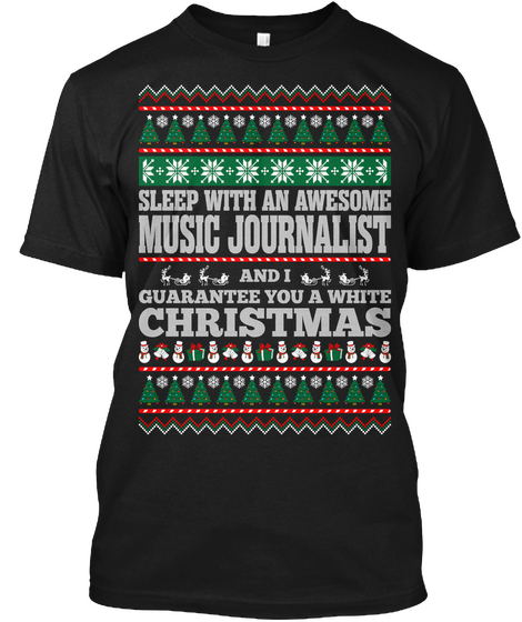 Sleep With Awesome Music Journalist Black T-Shirt Front