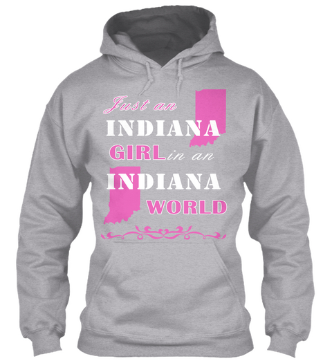 Just An Indiana Girl In An Indiana World Sport Grey Camiseta Front