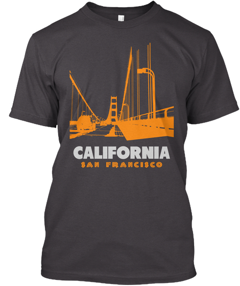 California San Francisco Heathered Charcoal  T-Shirt Front