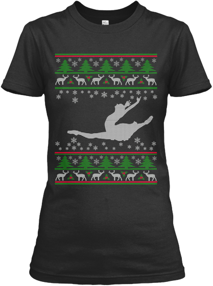 Ballet Ugly Christmas   Ltd. Edition Black Camiseta Front
