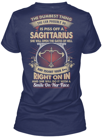 Sagittarius Women Shirt Navy Camiseta Back