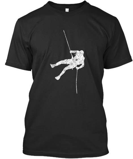 Rock Climbing Silhouette On Rock Face Wi Black Camiseta Front