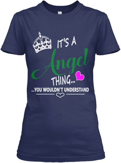 Angel Navy T-Shirt Front