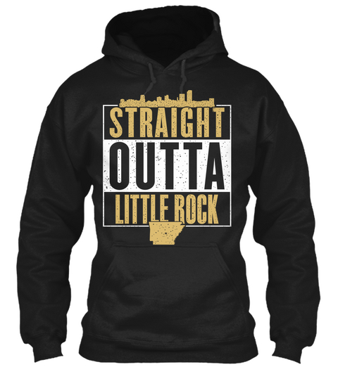 Straight Outta Little Rock  Black Camiseta Front