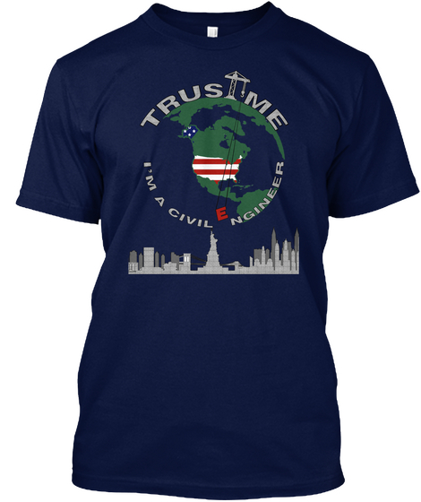 Trust Me I'm A Civil Engineer Navy áo T-Shirt Front