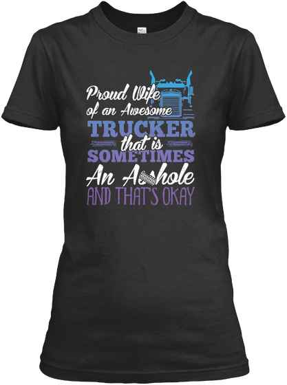 Proud Wife Shirt Black T-Shirt Front