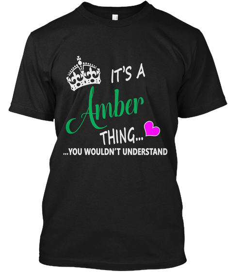 Amber Black T-Shirt Front