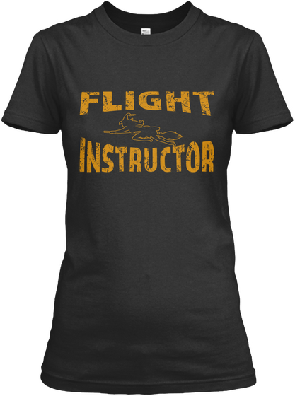 Flight Instructor Black T-Shirt Front