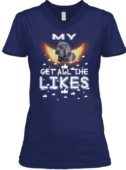Cane Corso Get All The Likes Navy áo T-Shirt Front