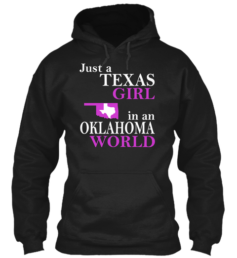 Texas Girl   Oklahoma World Black Maglietta Front