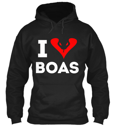 I Love Boas Black T-Shirt Front