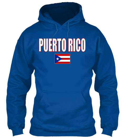 Puerto Rico Hoodie Tee Royal T-Shirt Front