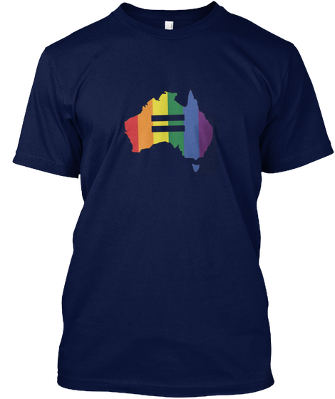 Lgbt Tshirt Equality Australia Navy áo T-Shirt Front