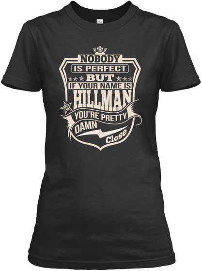 Nobody Perfect Hillman Thing Shirts Black T-Shirt Front