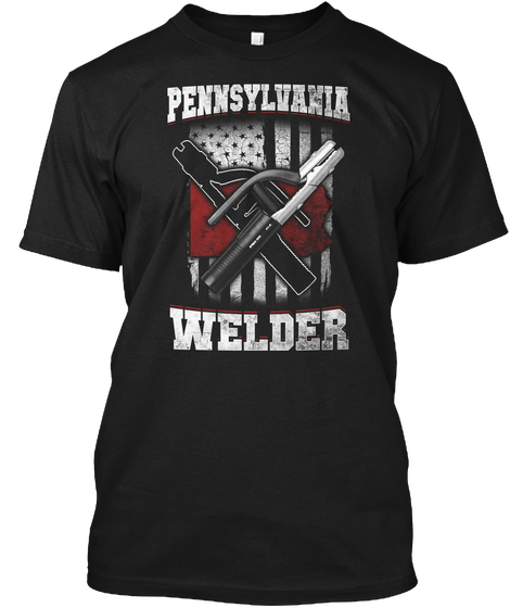 Pennsylvania Welder T Shirt Usa Flag Tee Black Camiseta Front