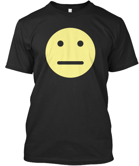 T Shirt Emoji Face Black Kaos Front