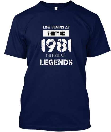 1981 Thirty Six Navy áo T-Shirt Front