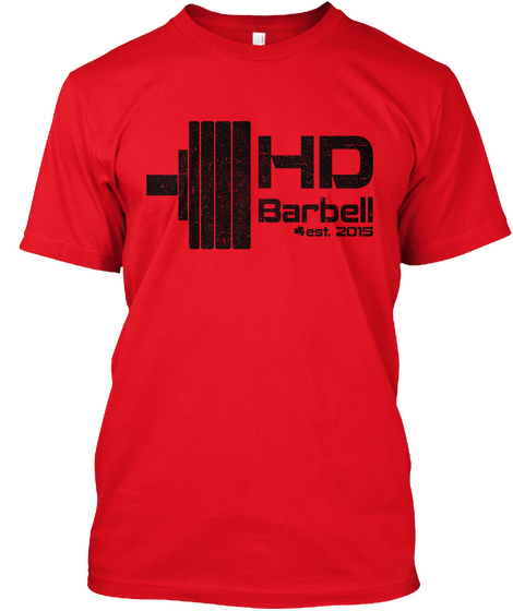 Hd Barbell Est. 2015 Red Camiseta Front