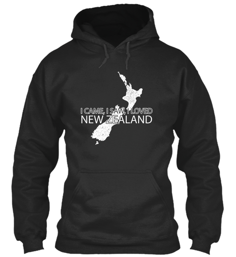 I Came, I Saw, I Loved New Zealand Jet Black T-Shirt Front