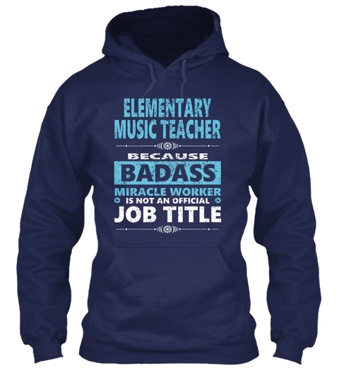 Elementary Music Teacher Navy T-Shirt Front