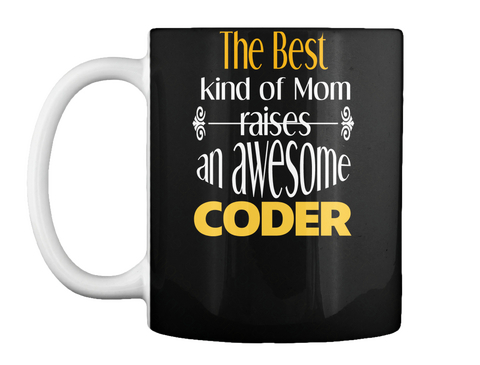 Raises Awesome Coder Black T-Shirt Front