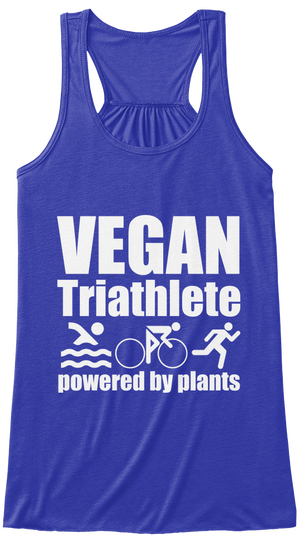 Vegan Triathlete Powered By Plants True Royal T-Shirt Front