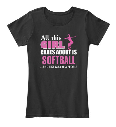 All This Girl Cares About Is...And Like Maybe 3 People Black T-Shirt Front