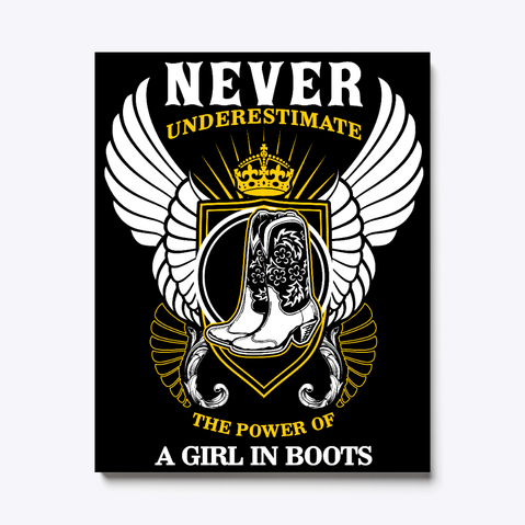 A Girl In Boots   Country Chic Canvas Black Kaos Front