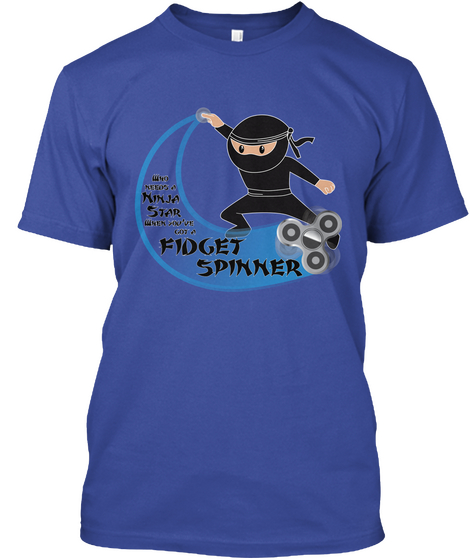 Fidget Spinner (Men's / Women's) Deep Royal T-Shirt Front