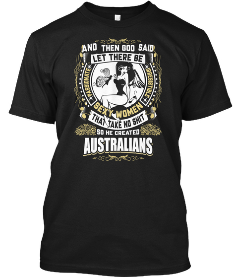 Australians Black T-Shirt Front
