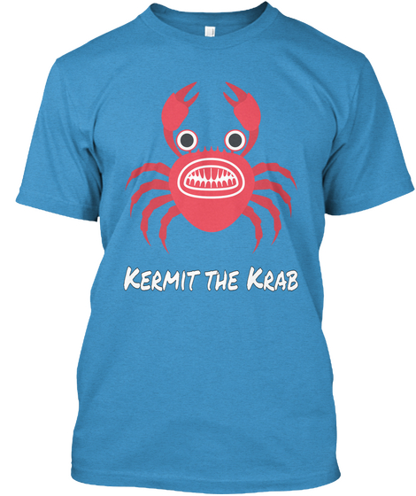 Kermit The Krab Heathered Bright Turquoise  T-Shirt Front