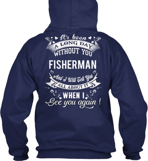 Fisherman Navy T-Shirt Back