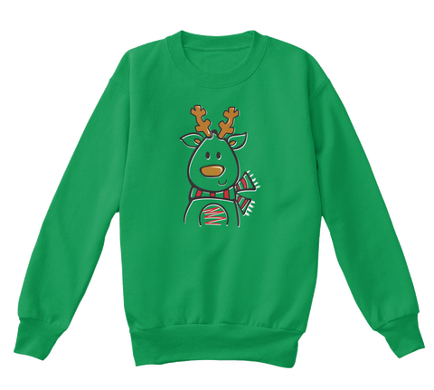 Kids Christmas Sweatshirt And Hoodie Kelly Green  T-Shirt Front