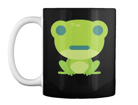 Mug   Frog Emoji Straight Face Black Maglietta Front