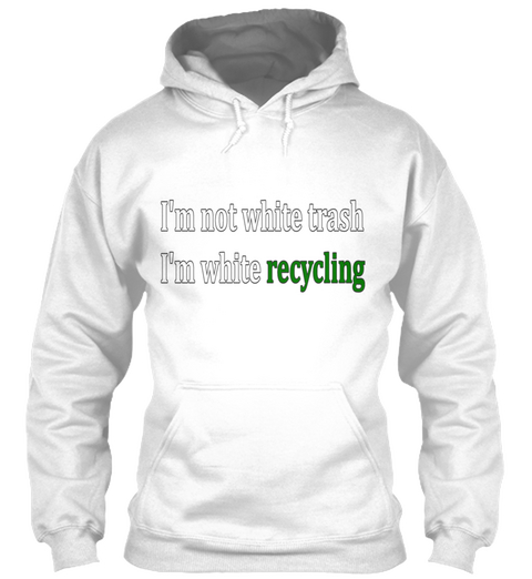 White Recycling   Womens V Neck Tri Blen White Camiseta Front