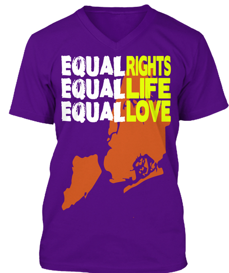 Equalrights Equallife Equallove Team Purple T-Shirt Front