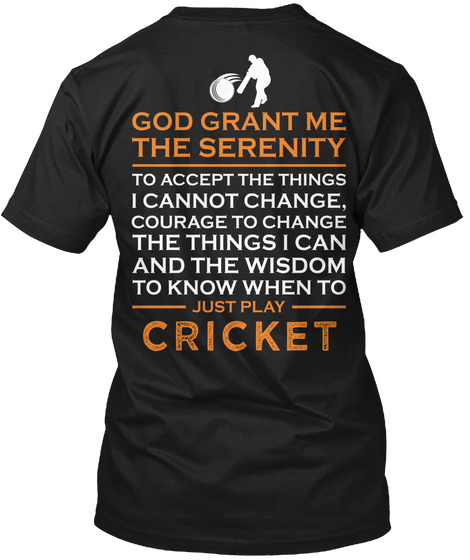 A Special Tshirt For Cricket Player Black Camiseta Back