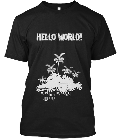 Hello World! Black Camiseta Front