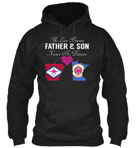 Father Son   Arkansas Minnesota Black T-Shirt Front