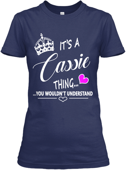 Cassie Navy T-Shirt Front